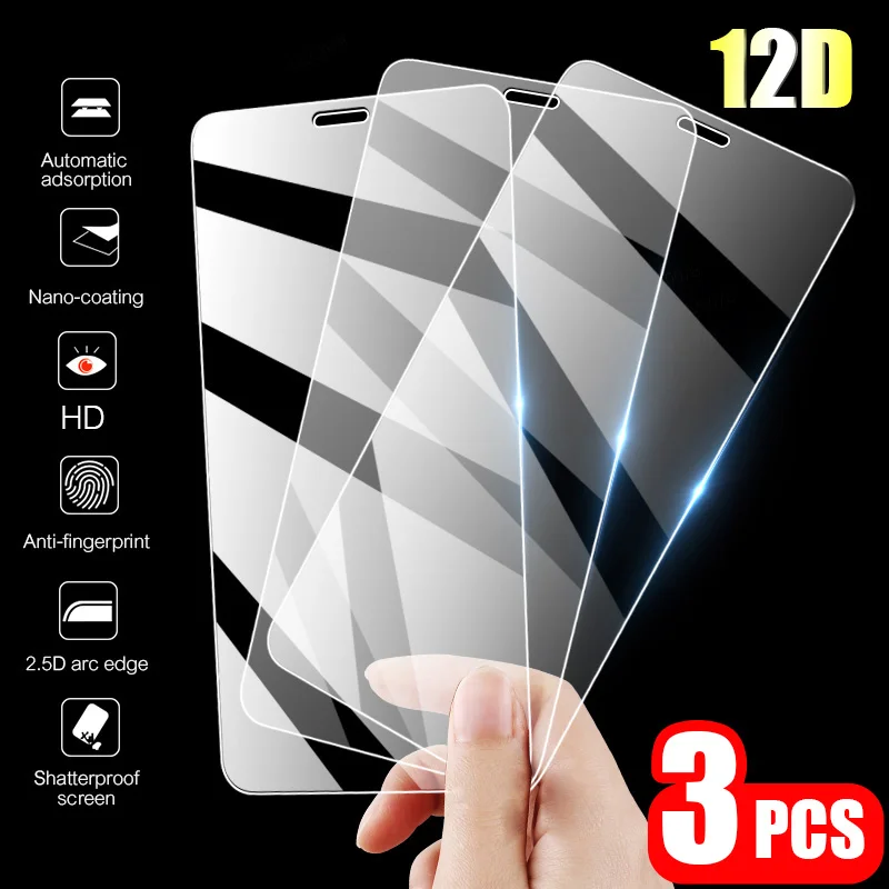

3PC Screen Protective For iPhone 13 11 12 Pro Max 13 11 Pro XR X XS Max Protector Glass For iPhone 13 Mini 6 6S 7 8 Plus SE 2020