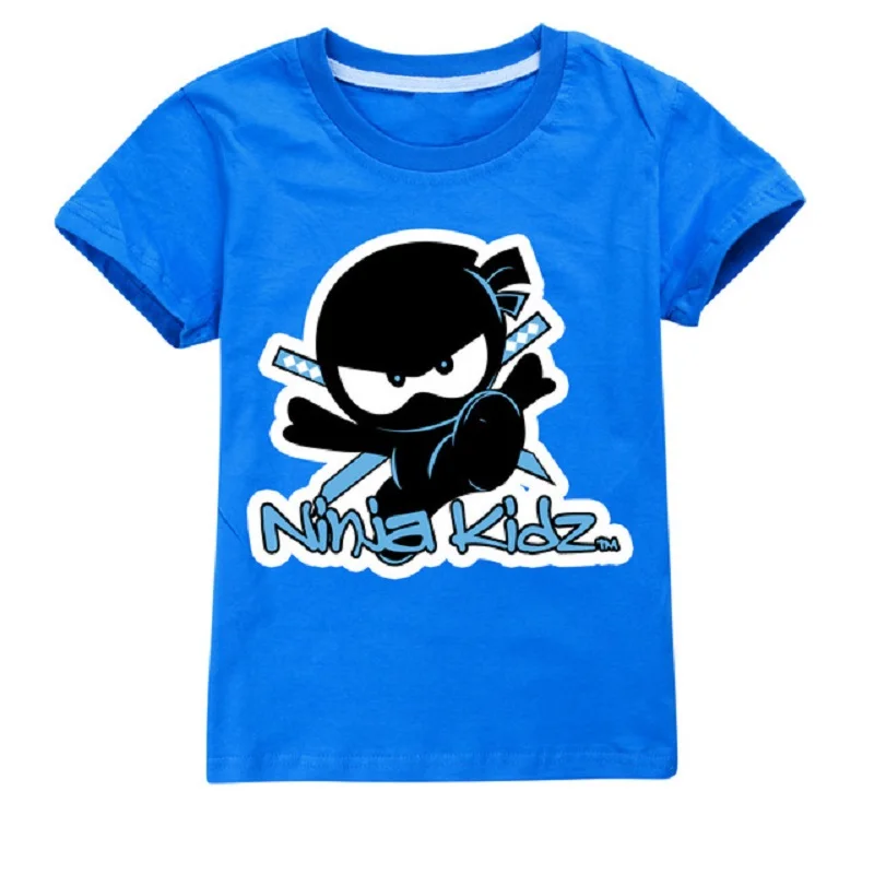 New Boys T Shirt Kids Summer NINJA KIDZ Printed T-shirt Teen Funny Harajuku Fashion Top Girls Clothing 100%Cotton Tee 2-16 Years