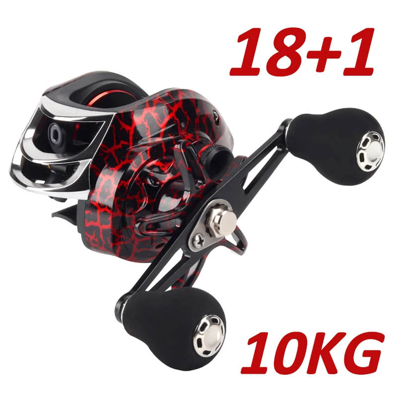 

Max Drag 10KG Left Right Hand EVA grip 7.1:1 high Gear ratio 18+1Ball Bearings Fishing baitcasting Reel SaltWater