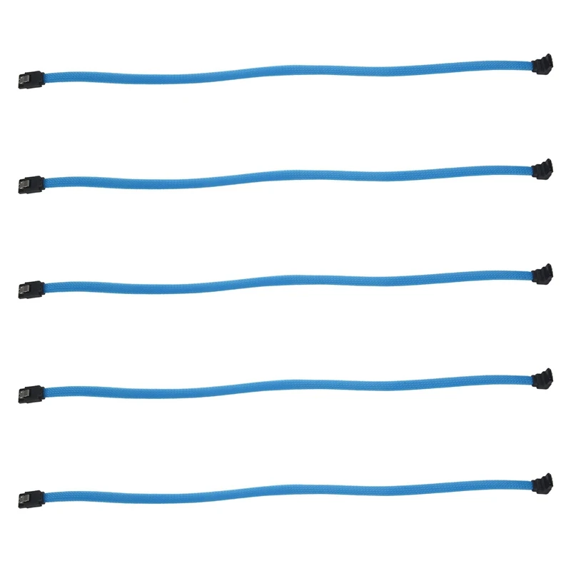 

5Pcs 50CM SATA 3.0 III SATA3 7Pin Data Cable 6Gb/S SSD Cables HDD Hard Disk Data Cord With Nylon Sleeved Premium Version
