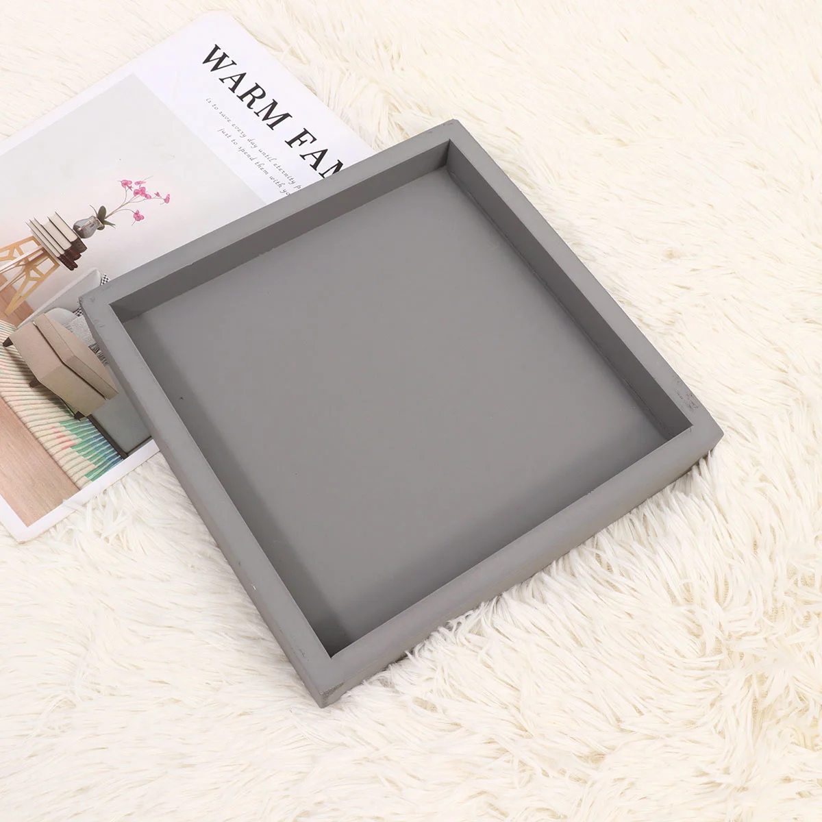 

Nonporous Square Imitation Cement Planter Tray Plants Trays Indoors Potted Plate