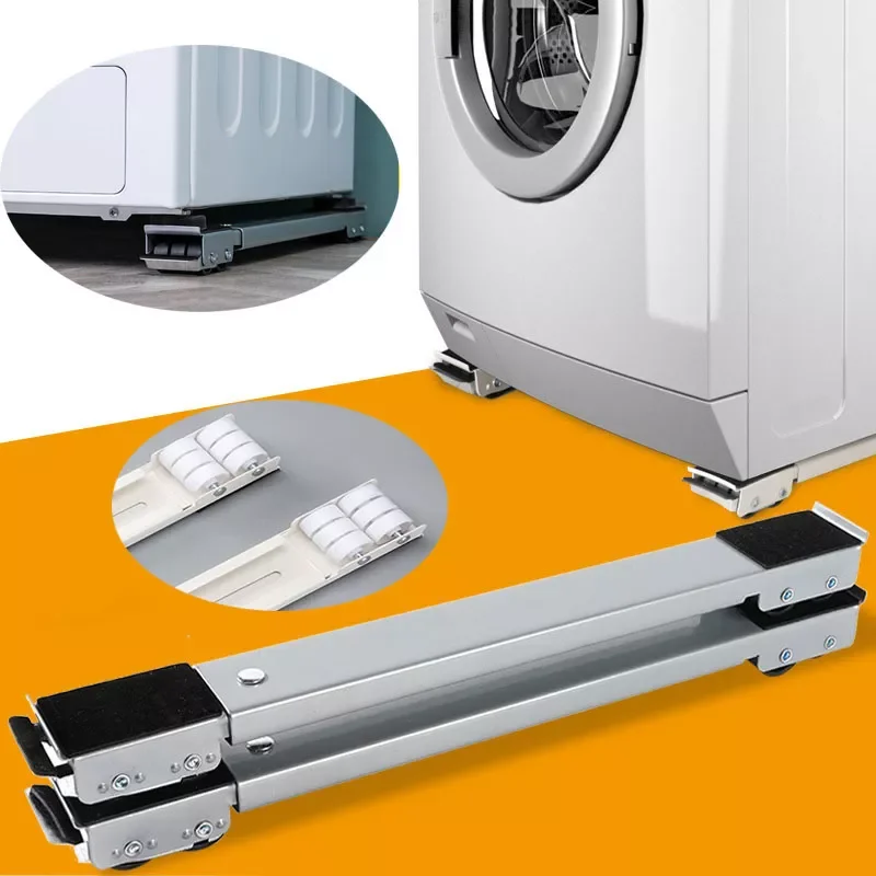 

2pcs Washing Machine Stand Moving Tool Adjustable Refrigerator Base Mobile Roller Bracket Fridge Stand Wheel For Furniture Legs