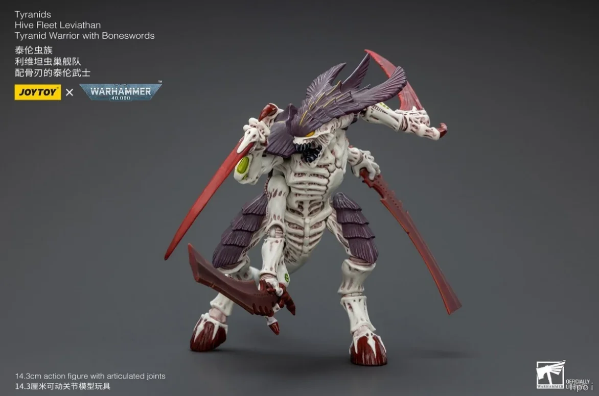 Фото JOYTOY Warhammer 40K Тираниды Hive Fleet Leviathan Воин-тиранид с костяными мечами 1/18 Фигурка-игрушка Коллекционный подарок №4