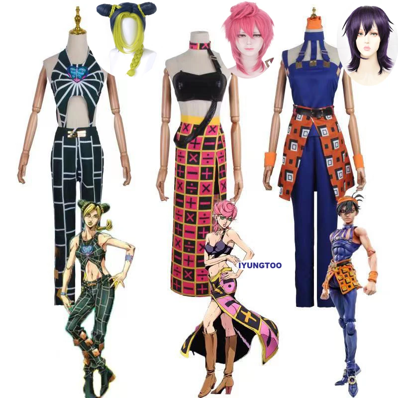 

Anime JoJo's Bizarre Adventure Golden Wind Kujo Jolin Cujoh Jolyne Trish Una Narancia Ghirga Cosplay Costume for Party Prop