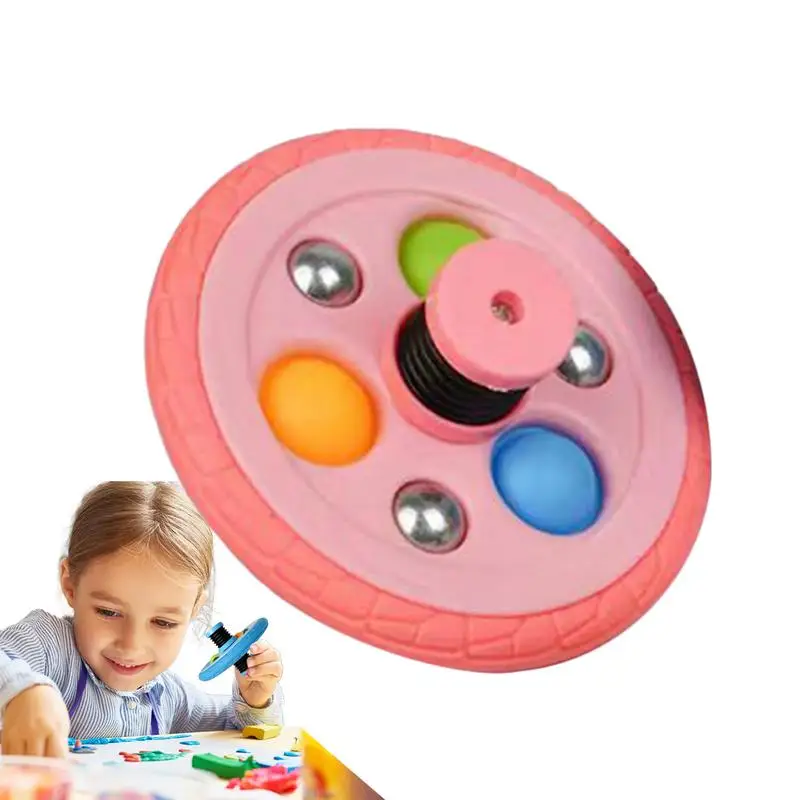 Pop Fidget Toy Gumowa opona Gyro Spinners Toys Spring Mechanism Bubble na urodziny Nagrody w klasie