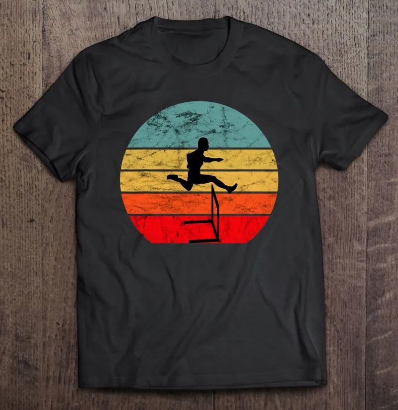 

Мужская Винтажная футболка в стиле ретро, с изображением заката, трека и поля