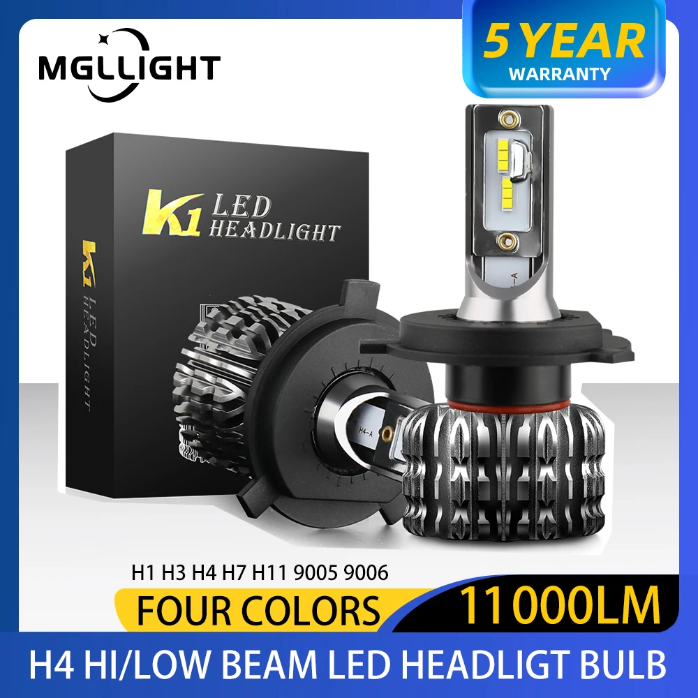 

MGLLIGHT H4 H7 H11 лампы для автомобильных фонарей Четырехцветные 9005 лм 60 Вт H1 H3 9006 HB3 HB4 12 в мини-лампа для автомобиля, противотуманная лампа