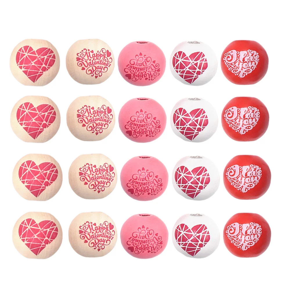 

Beads Bead Christmas Wood Loose Valentine Wooden Round Diy Naturalcharms Heart Letters Bracelet Daylove Hanging Farmhouse Charm