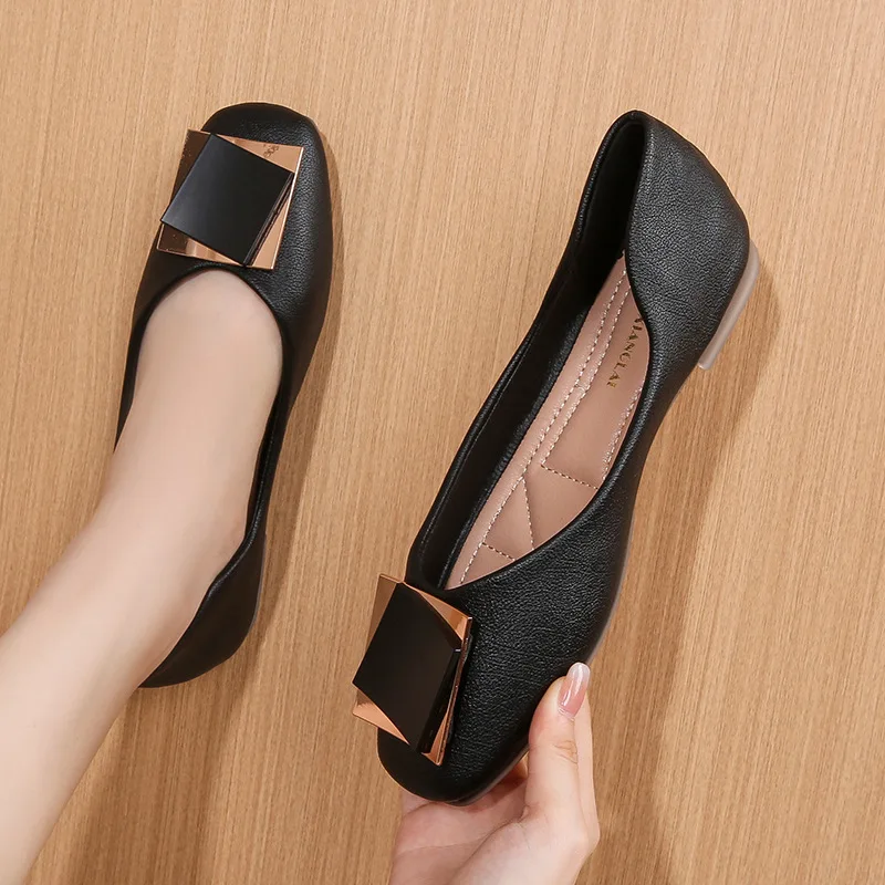 New Arrival Square Toe Ladies Pumps Flat Office For Women Soft Doll Shoes
