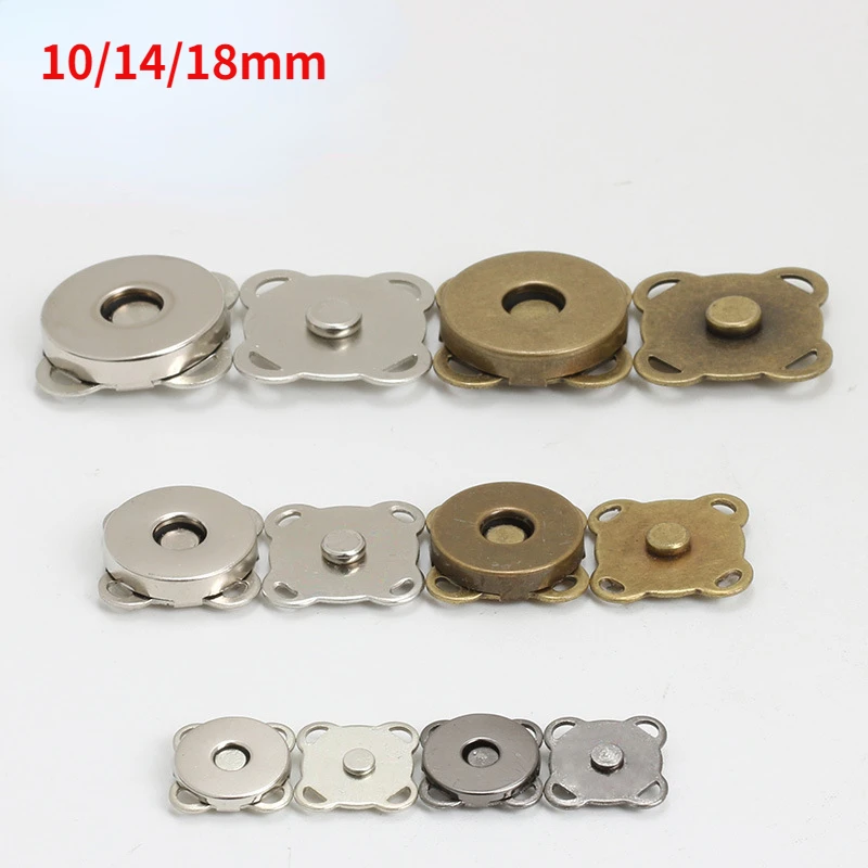 

10sets Magnetic Button 10/14/18mm Bags Buttons Metal Environmental Clasps Thickening Automatic Adsorption Magnetic Snap