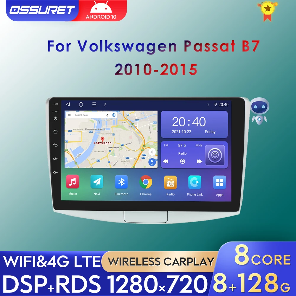 

2 din Android 11 Car Radio for Volkswagen Passat B7 2010-2015 Multimedia Player GPS Audio Stereo Touch Screen Navigation CarPlay