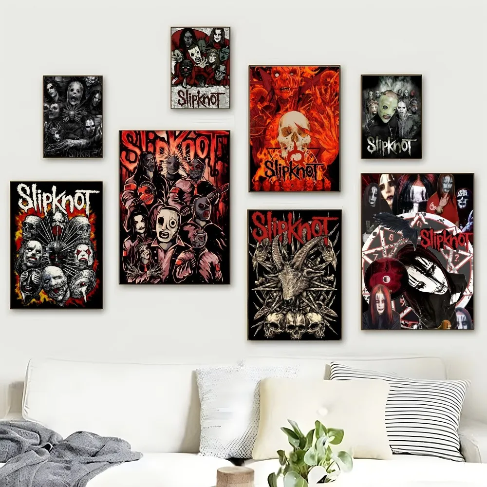 

Classic Heavy Metal Rock S-Slipknot Poster Self-adhesive Art Poster Retro Paper Sticker DIY Room Bar Cafe Vintage Decorative