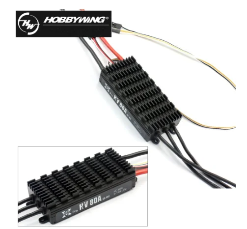 Высоковольтный электронный регулятор скорости Hobbywing XRotor Pro 80A HV V3 Series 6-14S ESC для