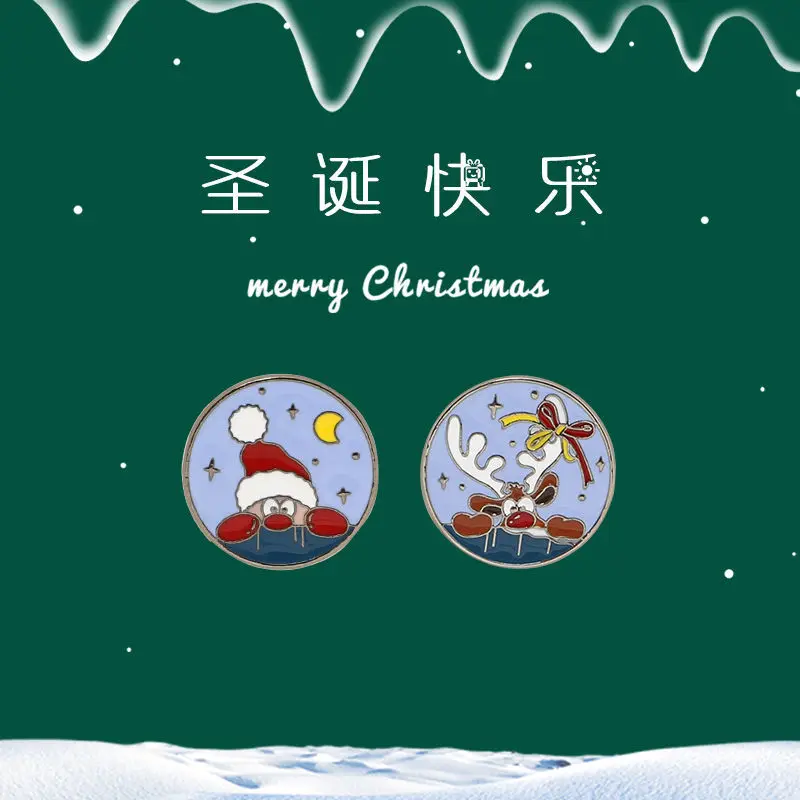 

Santa ClausElk brooch pin insignia Chest badges Decor Clothing Lightweight Jewelry Accessories