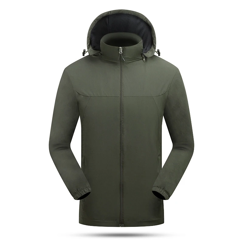 

Men's Sports Jacket Spring Autumn Large Size Detachable Hooded Outdoor Windbreaker Jackets Windproof Waterproof Army Jacket Coat