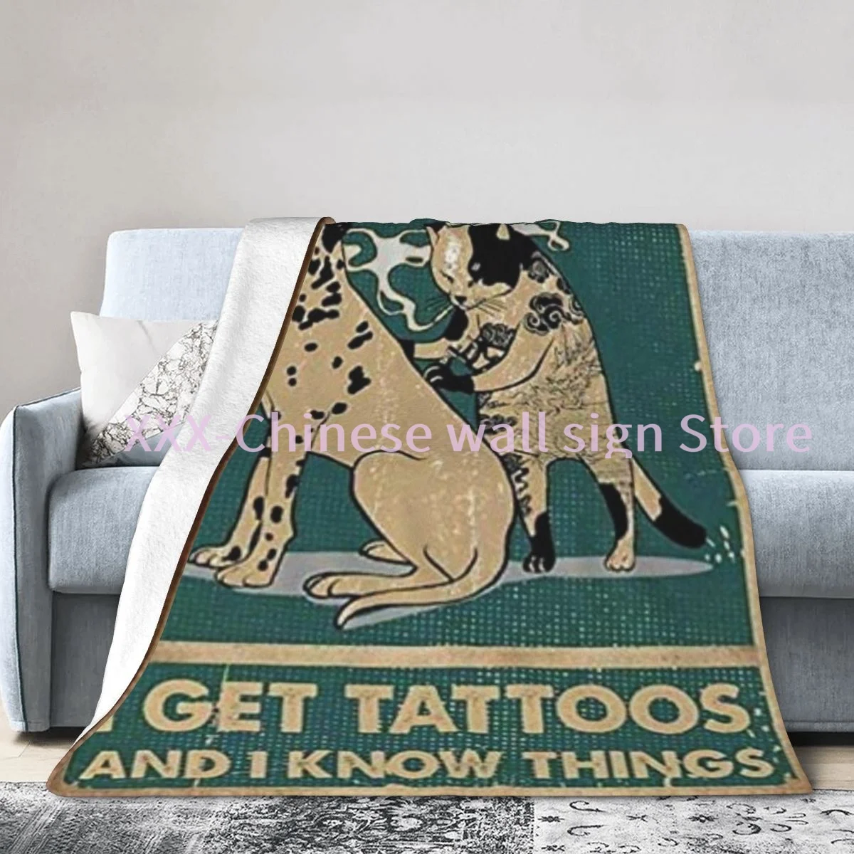 ZMKDLL fox lover i drink coffee and i know stuff retro vintage high quality throw blanket bedding 3d printed soft micro fleece