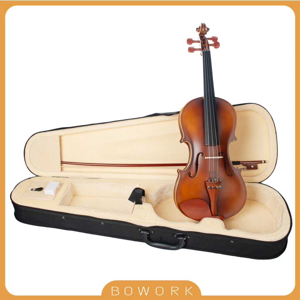 Full Size 4/4 Acoustic Violin Fiddle Pear Wood Tailpiece Pegs Brazilwood Bow Bridge Free Case Student Violin Accessories KIT