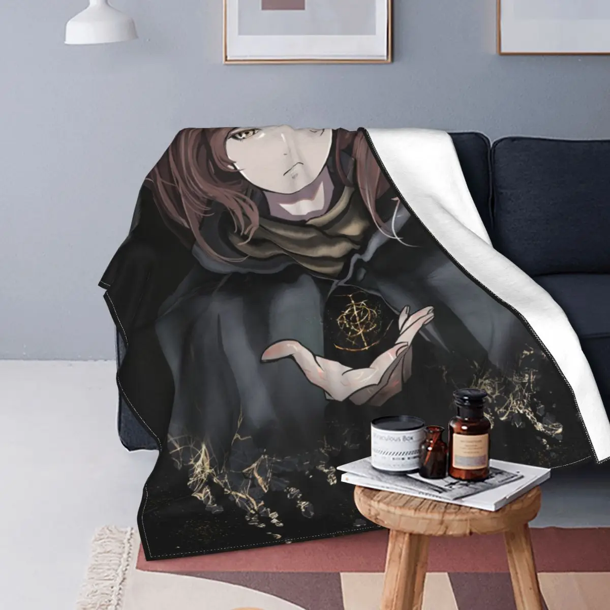 

Elden Ring Flannel Throw Blankets Undead Knight Dark Souls Games Blanket for Home Office Ultra-Soft Bed Rug