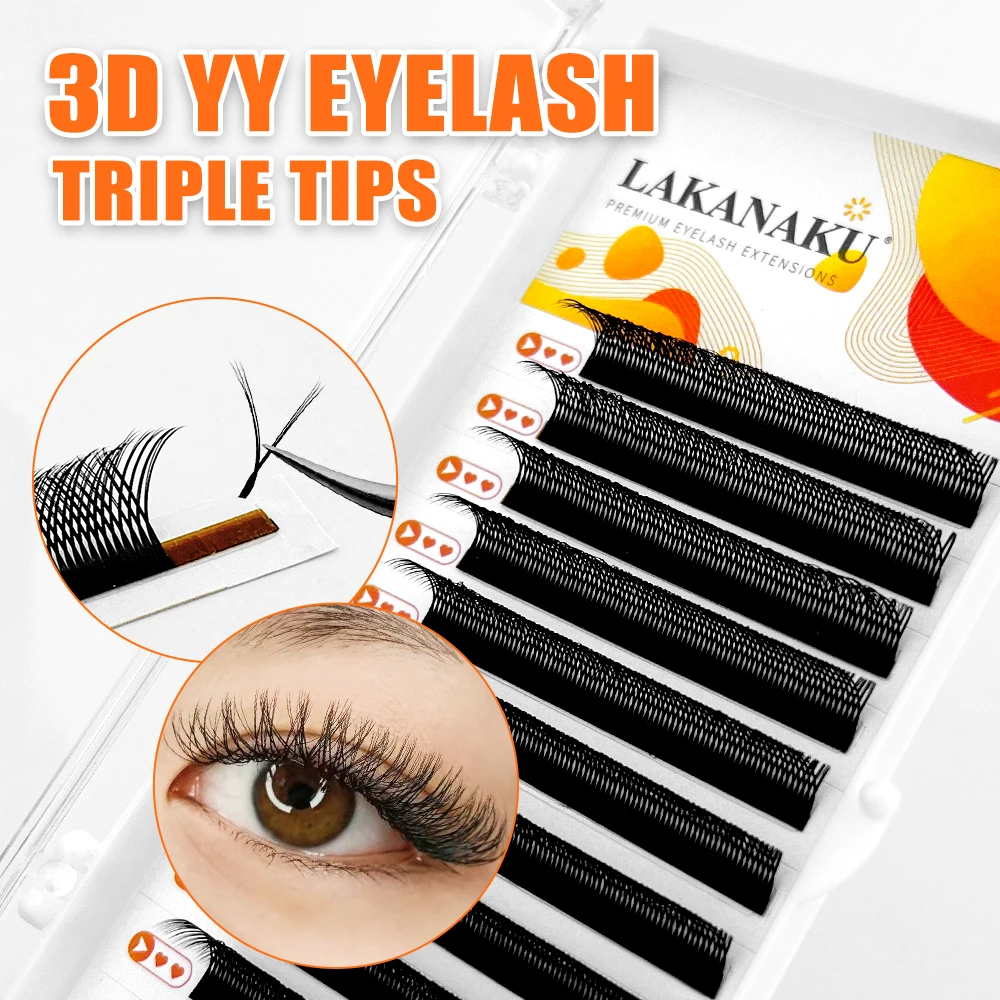 Ресницы Lakanaku 2D/3D YY из искусственной норки C/D натуральные мягкие бразильские