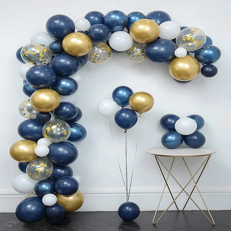 

117pcs Navy Blue Gold Metallic Confetti Latex Balloons Garland Arch Kit Birthday Wedding Party Decorations Baby Shower Globos