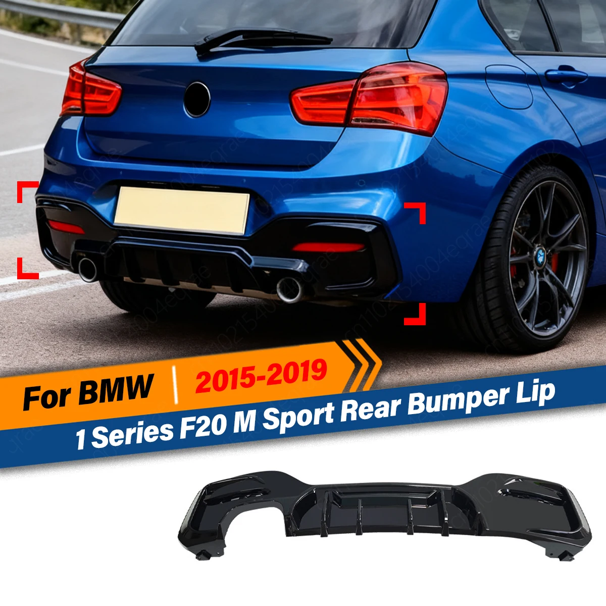 Фото Для BMW 1 серии F20 2015 2016 2017 2018 2019 M спортивный автомобильный задний бампер, диффузор, подходит для прямой замены кузова, комплект аксессуаров №1