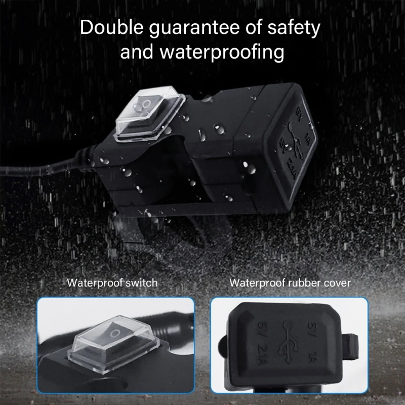 Универсальный мотоциклетный двойной USB-адаптер для зарядного устройства