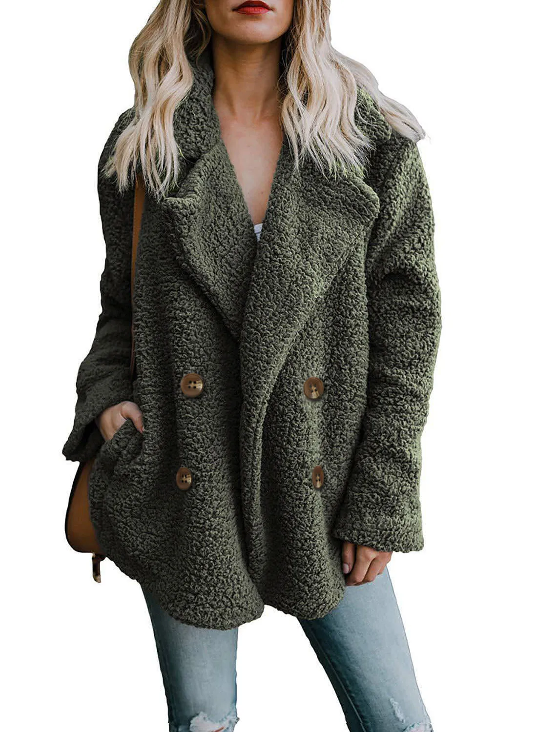 Women's Leather Fur Coat Fall Winter Fashion Casual Plush Coat Top Female Faux Fur Coat