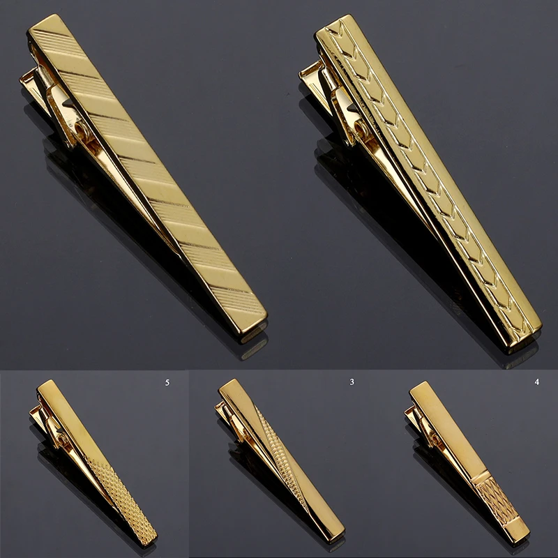 Tie Clip Classic Simple Style Pin Clasp Bar Rose Gold Color Male Business Necktie Clip Clasp Metal Men Jewelry Accessories