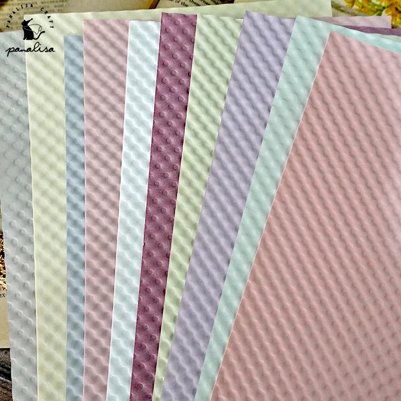 

Panalisacraft 10 sheets A5 size Ripple Dots Embossed texture paper Fancy Premium Card Pack Light weight Craft Paper Card Paper