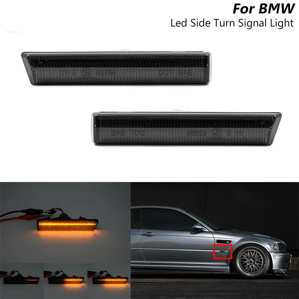 

Car Fender Side Marker LED Turn Signal Light Indicator Lamp Amber Color Car Accessories For BMW E46 M3 2D E38