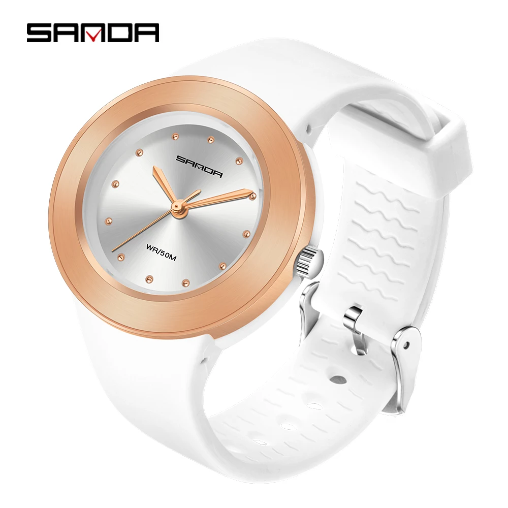 

Маленькие тонкие Аналоговые кварцевые наручные часы Sanda, мужские часы с пряжкой, модные повседневные часы для женщин, часы с круглым цифербл...