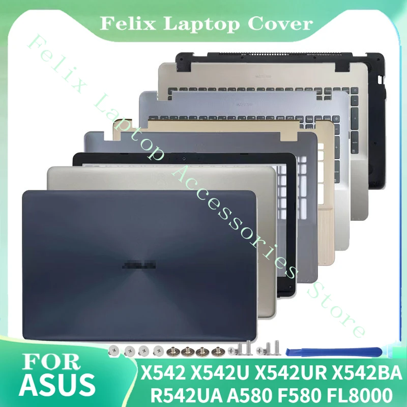 

New Screen Back Cover For Asus X542 X542U X542UR X542BA R542UA A580 F580 FL8000 LCD Back Cover Front Bezel Palmrest Bottom Case
