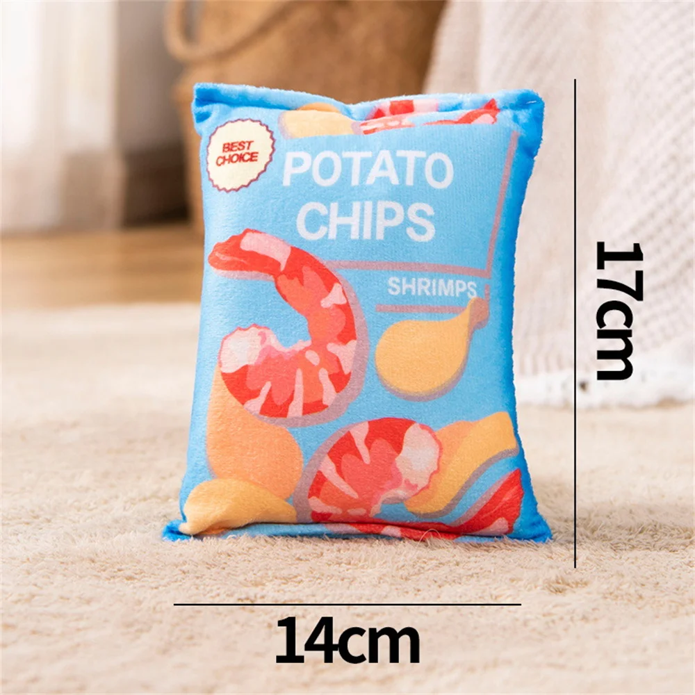 

Portable Pet Toys Polyester Dog Toys Potato Chip Series High Quality Loud Paper Toys Dog Supplies Bite Resistant Soft 14 * 17cm