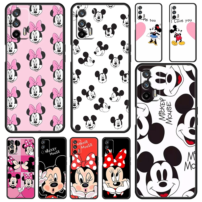

Mickey and Minne BFF For OPPO Realme GT Master Neo C21Y C3 9 9i 8 6 Pro A5 A9 2020 A72 A74 A53 Silicone Black Phone Case Fundas