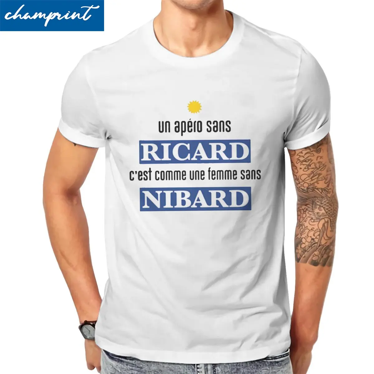 

Crazy Ricard Alcohol Drink Nibard T-Shirts for Men Crew Neck Cotton T Shirts Humor Short Sleeve Tee Shirt Original Tops