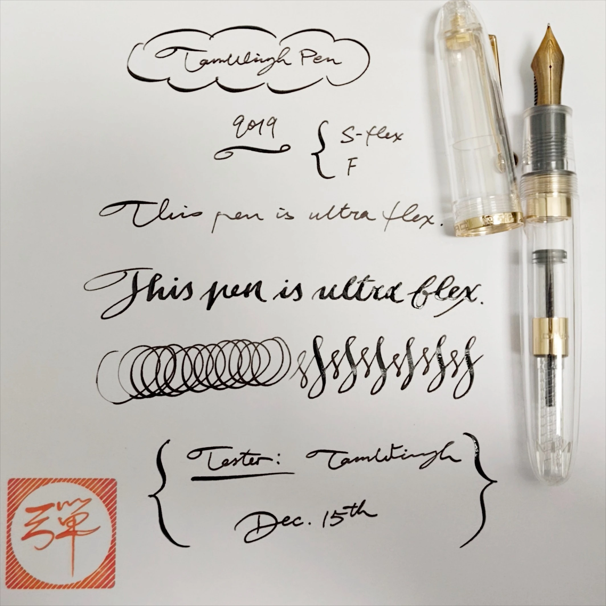 Фото Ручка-перо Jinhao 9019 Amazing Rlastic Super Flex с мягким гибким пером для скетчинга, рисования цветов, круглой и готической каллиграфии, а также для письма №4