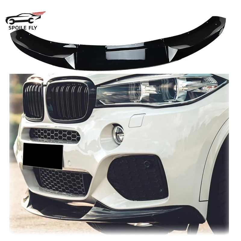 Фото 2014, 2015, 2016, 2017, 2018, для BMW X5 F15 M Sport MP, передний бампер, спойлер, сплиттер от глянцевых черных канавок, диффузор, комплект для тела №1