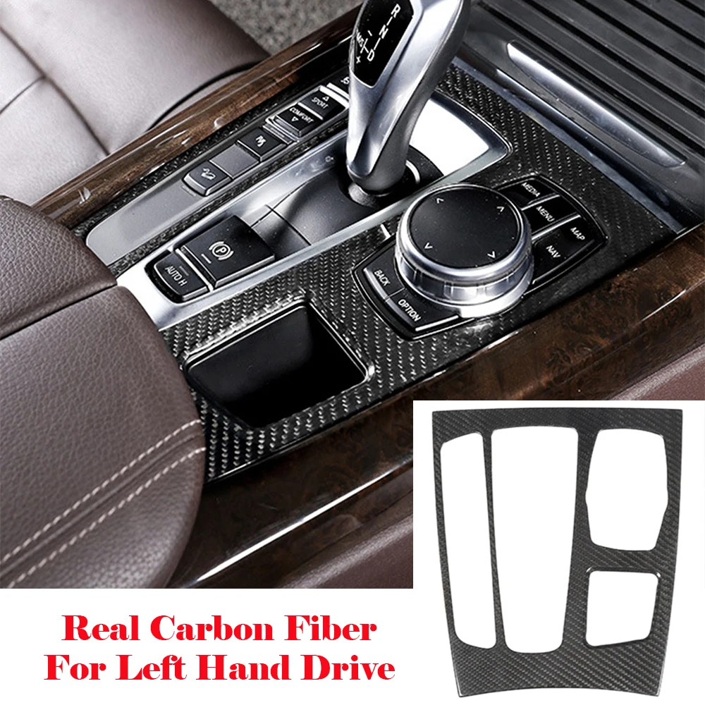 

Real Carbon Fiber Central Console Gear Shift Panel Cover For BMW X5 X6 F15 2014-2018 Interior Car Accessories