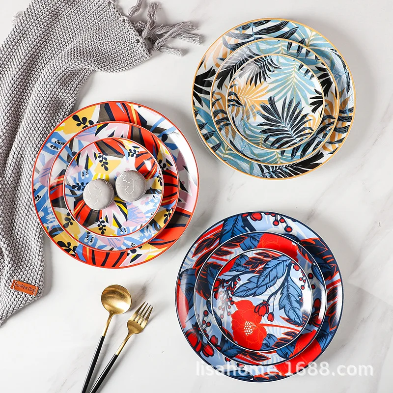 

Набор японской посуды, домашний обеденный стол, обеденная тарелка, Западная кухня, десерт, тарелка для фруктов, суши, тарелка, декоративная т...