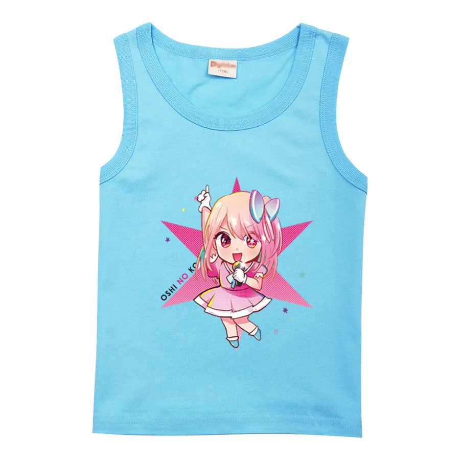 

Футболка с аниме Oshi No Ko, Детский костюм хошино с ии, жилет без рукавов для маленьких девочек и мальчиков, Майки из 100% хлопка, Детская летняя одежда