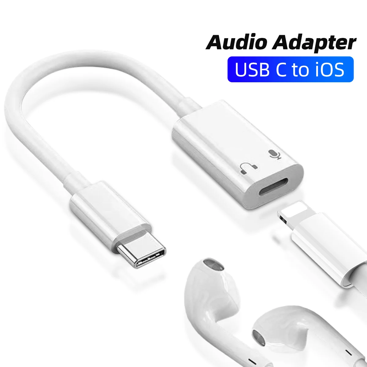 

Аудиоадаптер с USB C на iOS для наушников, кабель для iPhone 15, адаптер для наушников типа C, аудиоконвертер для iPad Pro Air