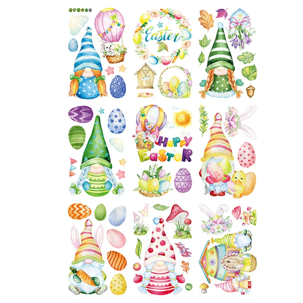 

1 Set Decorative Static Delicate Easter Stickers Decor Window Decoration Window Sticker Easter Window Clings
