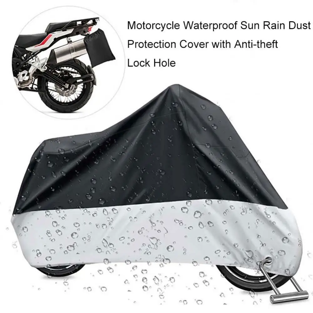 

Hot Sales!!! Motorcycle Waterproof Sun Rain Dust Protection Cover with Anti-theft Lock Hole