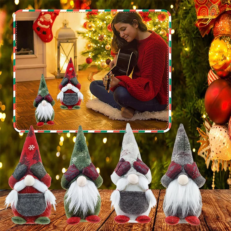 Рождественские гномы с глазами покрытые ручной работы плюшевые шведские