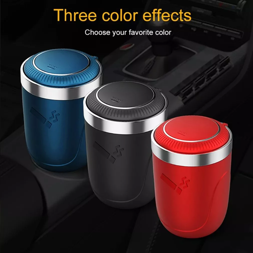 

Ashtray Ash Car Vehicle Cigarette Ashtray With LED Light Push Type Auto Vehicle Cigarette Ashtray Holder For Car Cup Holder