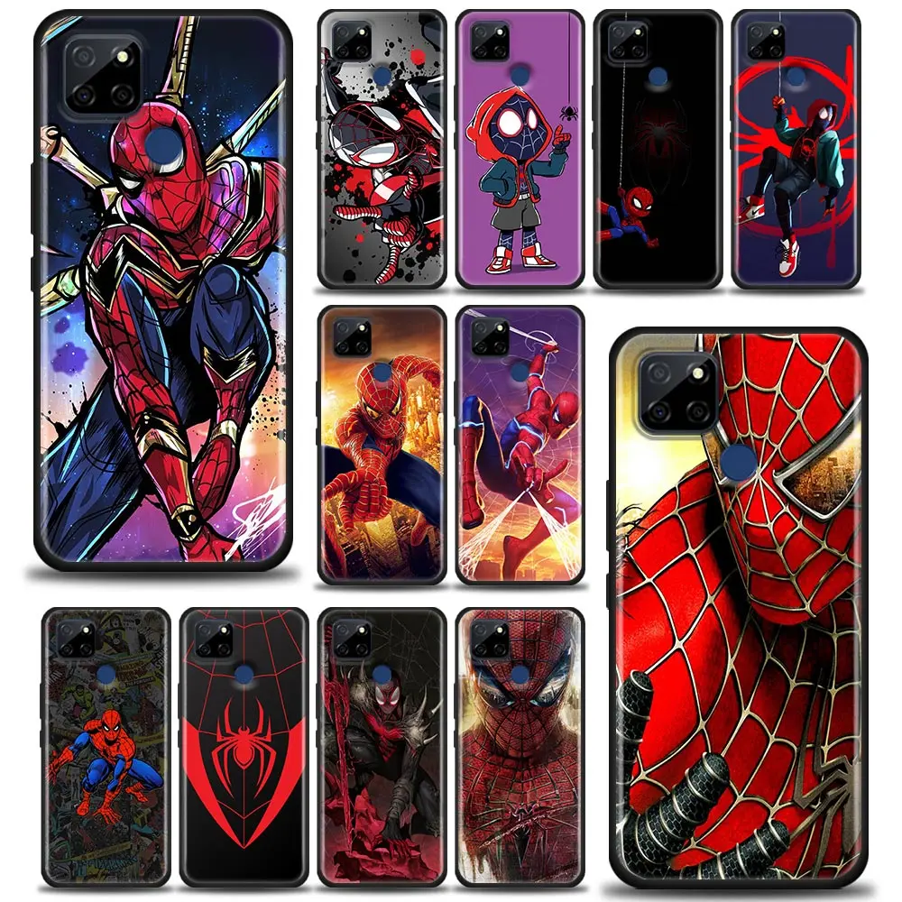 

Oppo Reno 5 5G 3 4 6 A52 A53 A72 Case For Realme C1 C3 C21Y C25 C12 C35 Cases Funda Cover Marvel Spider-Man Miles Morales