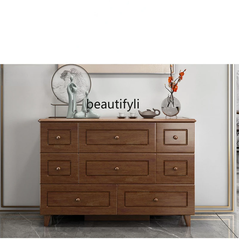 

Комод LBX из массива дерева с выдвижными ящиками, женский многофункциональный шкаф для хранения, шкаф для хранения в гостиной