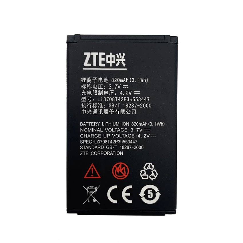100% Оригинальный аккумулятор 820 мАч Li3708T42P3h553447 для ZTE U85 U526 E850 A137 F160 N295 R250, сменные батареи для телефона, батарея