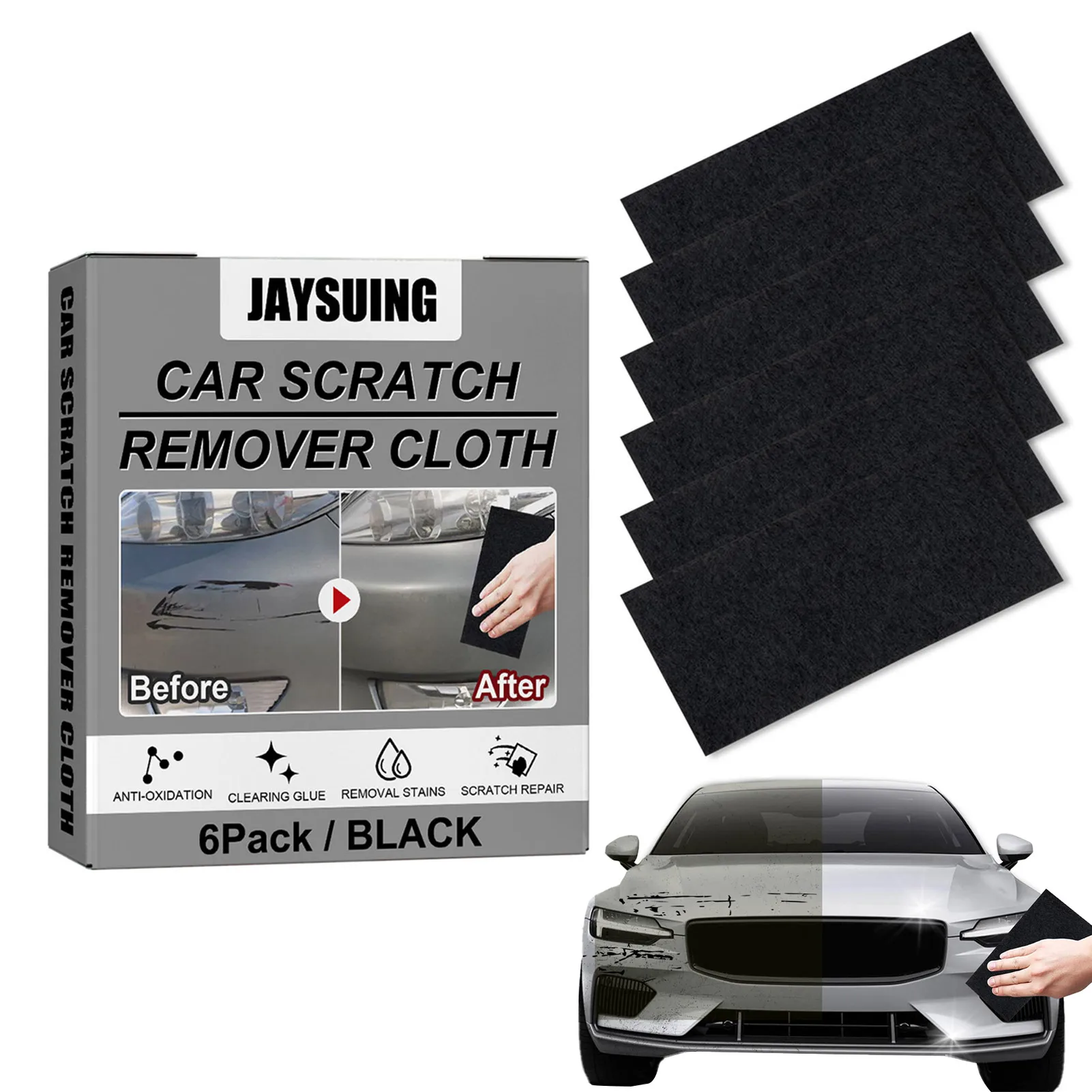 

Nano Sparkle Cloth 6 Pcs Nano Magic Car Scratch Remover Cloth Effective Nano Magic Repairing Scratches Easy to Remove Water Spot