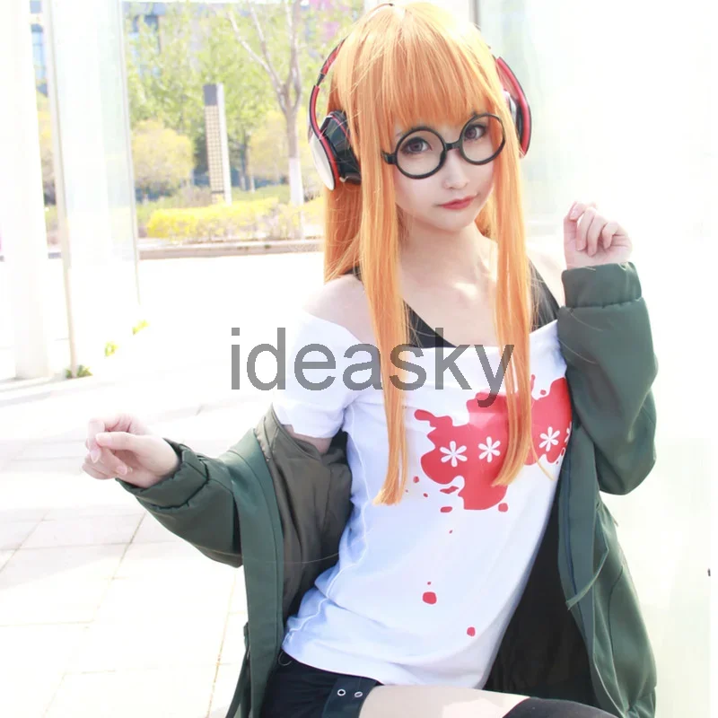 Аниме Сакура Футаба Косплей Персона 5 Костюм униформа парик куртка футболка